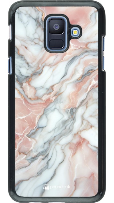 Samsung Galaxy A6 Case Hülle - Rosa Leuchtender Marmor