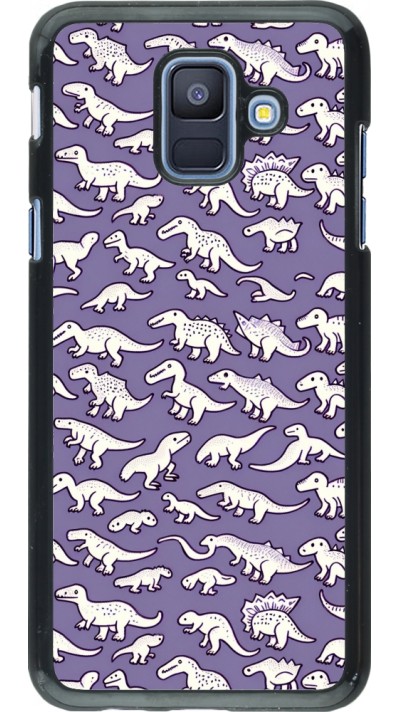 Coque Samsung Galaxy A6 - Mini dino pattern violet