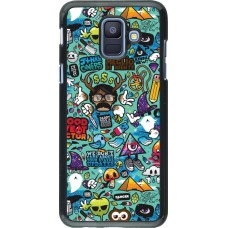 Samsung Galaxy A6 Case Hülle - Mixed Cartoons Turquoise