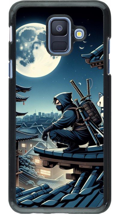 Samsung Galaxy A6 Case Hülle - Ninja unter dem Mond