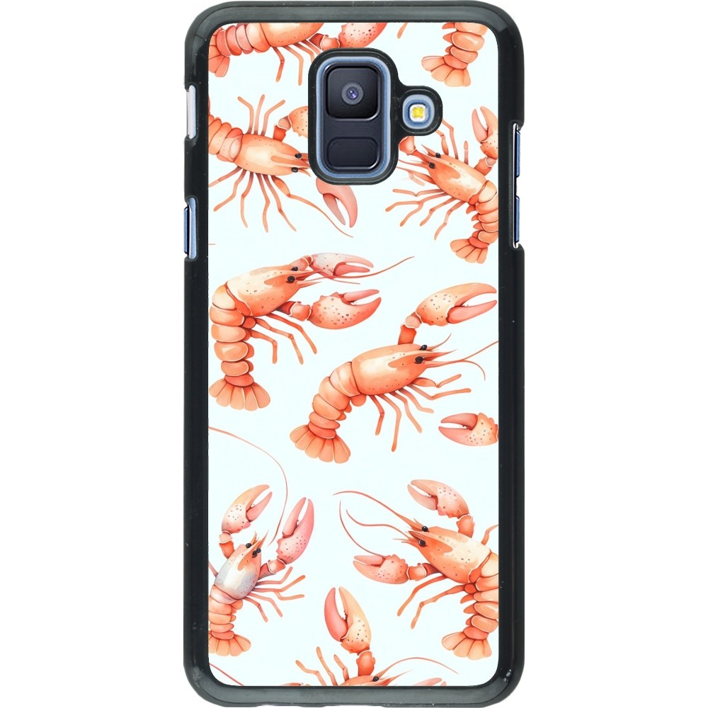 Samsung Galaxy A6 Case Hülle - Muster von pastellfarbenen Hummern