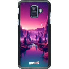 Samsung Galaxy A6 Case Hülle - Lila-rosa Landschaft