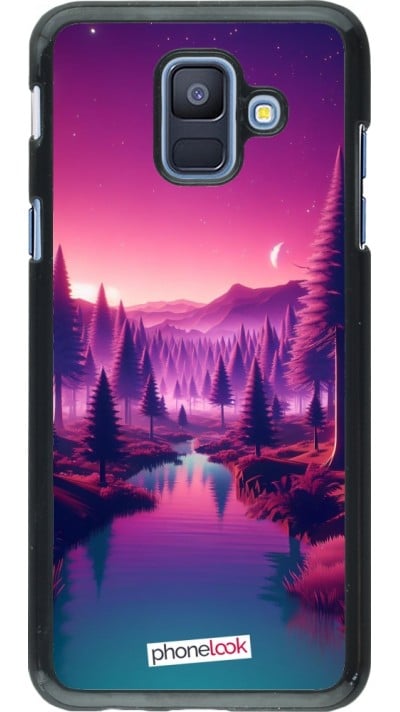 Samsung Galaxy A6 Case Hülle - Lila-rosa Landschaft