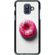 Coque Samsung Galaxy A6 - Weißer Hintergrund, pinker Donut
