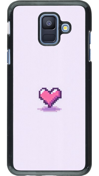 Samsung Galaxy A6 Case Hülle - Pixel Herz Hellviolett