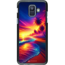 Samsung Galaxy A6 Case Hülle - Strand Sonnenuntergang auffällig