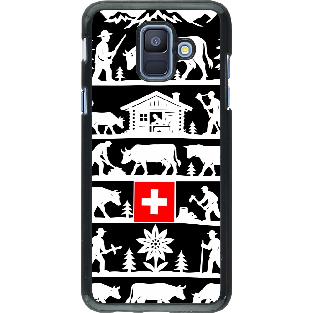 Coque Samsung Galaxy A6 - Poya Suisse 1 noir