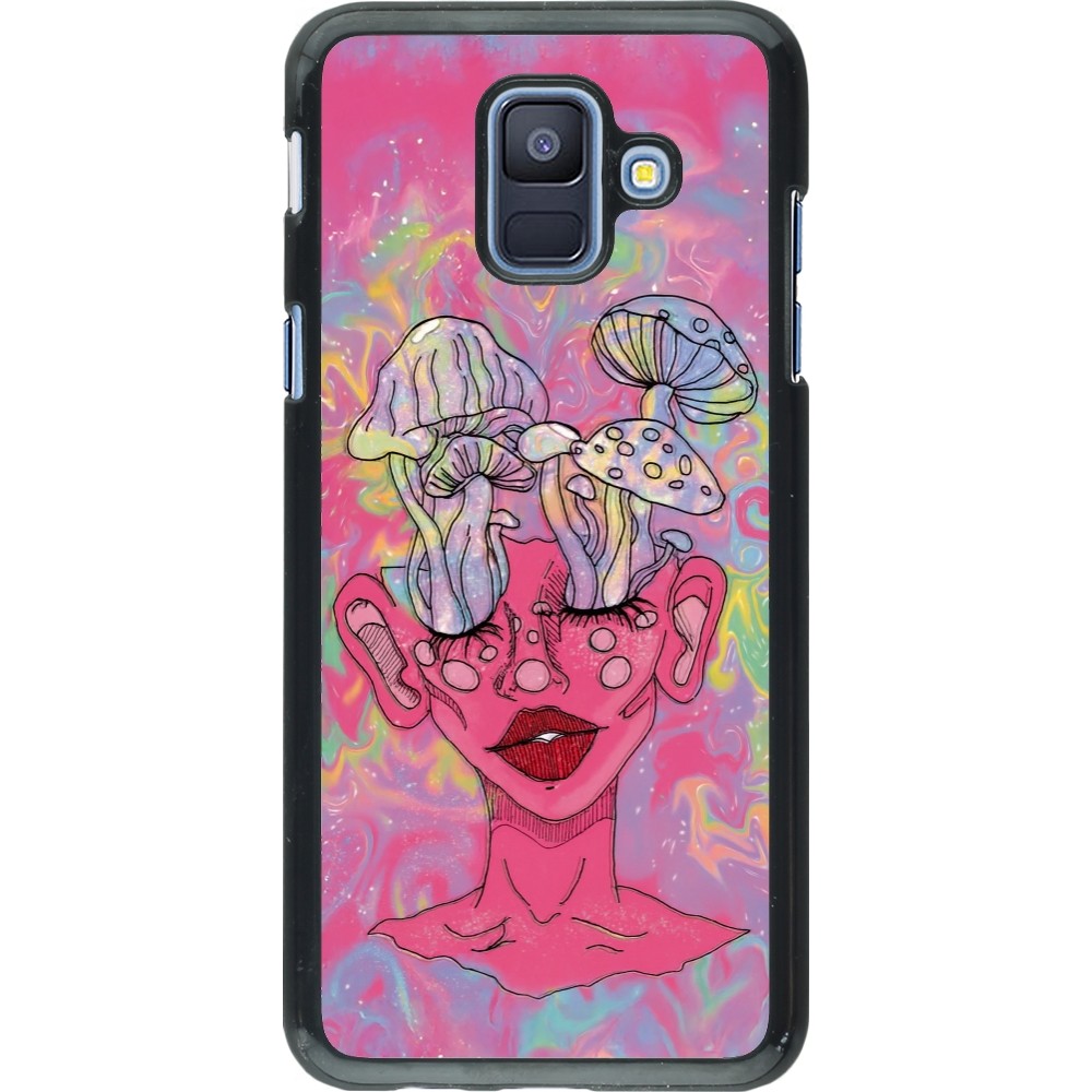 Samsung Galaxy A6 Case Hülle - Psychedelic pink mushroom