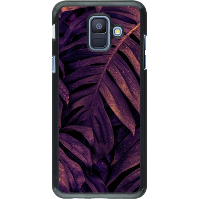 Samsung Galaxy A6 Case Hülle - Purple Light Leaves