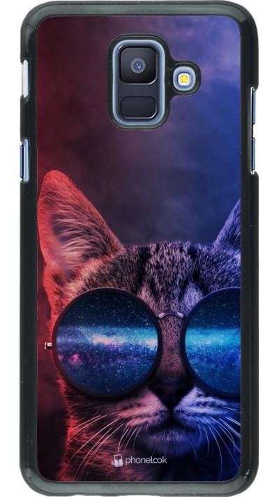 Hülle Samsung Galaxy A6 - Red Blue Cat Glasses