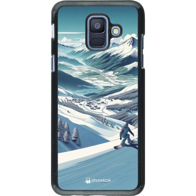 Coque Samsung Galaxy A6 - Snowboarder Montagne