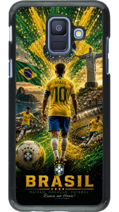 Samsung Galaxy A6 Case Hülle - Fussball Brasilien splash 2026