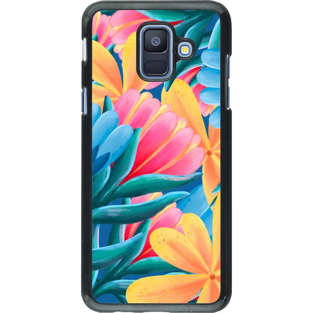 Samsung Galaxy A6 Case Hülle - Spring 23 colorful flowers