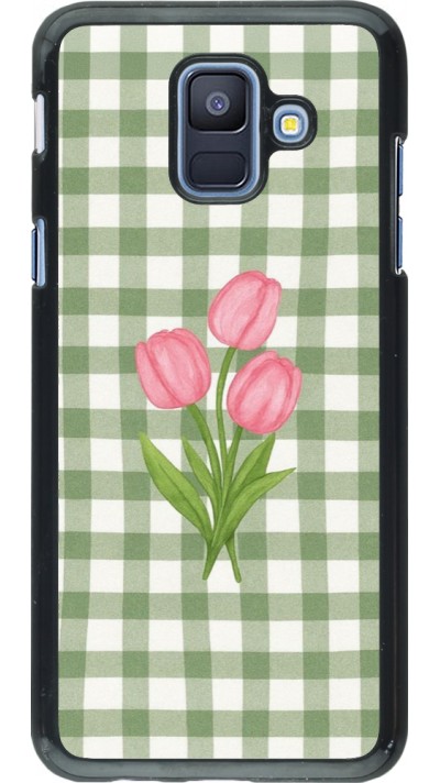 Samsung Galaxy A6 Case Hülle - Green vichy tulips Spring 2026