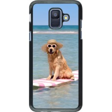 Samsung Galaxy A6 Case Hülle - Summer Dog on Paddle
