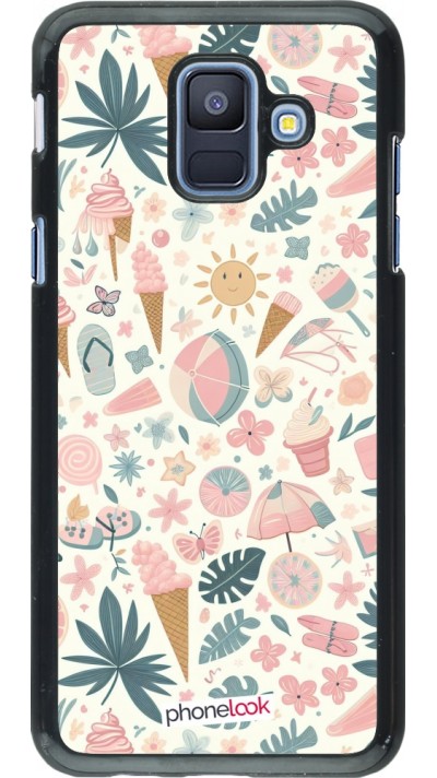 Samsung Galaxy A6 Case Hülle - Sommer Pink Muster