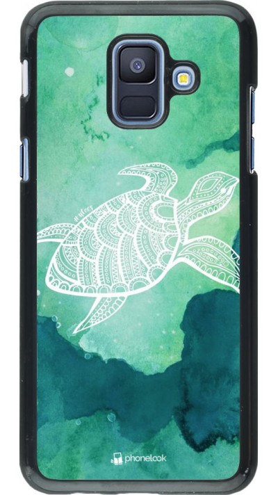 Coque Samsung Galaxy A6 - Turtle Aztec Watercolor