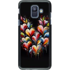 Samsung Galaxy A6 Case Hülle - Valentin 2024 Schwarzes Herz Abstrakt