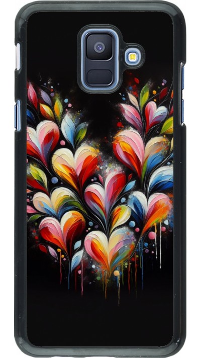 Coque Samsung Galaxy A6 - Valentine 2024 Coeur Noir Abstrait