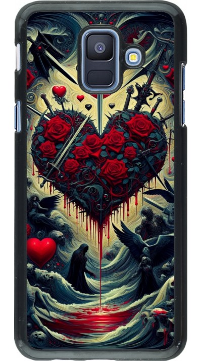 Samsung Galaxy A6 Case Hülle - Dunkle Liebe Herz Blut