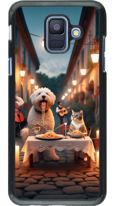Coque Samsung Galaxy A6 - Valentine 2024 Dog & Cat Candlelight