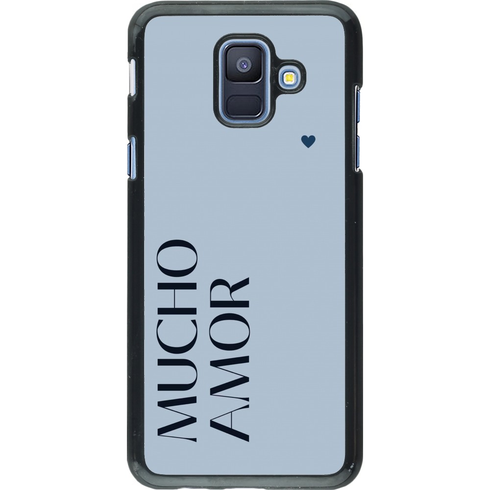 Samsung Galaxy A6 Case Hülle - Valentine 2024 mucho amor azul
