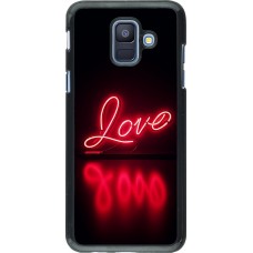 Samsung Galaxy A6 Case Hülle - Valentine 2025 Neon Liebe
