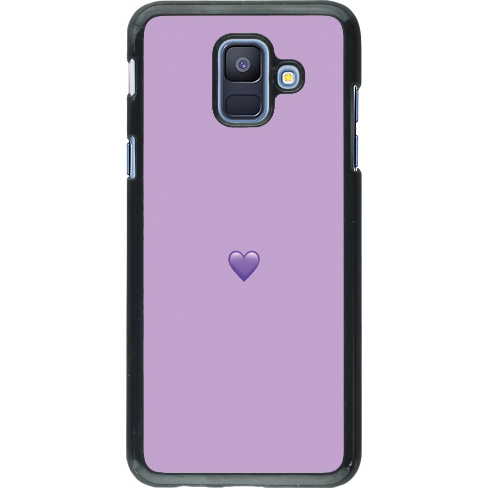 Samsung Galaxy A6 Case Hülle - Valentine 2023 purpule single heart