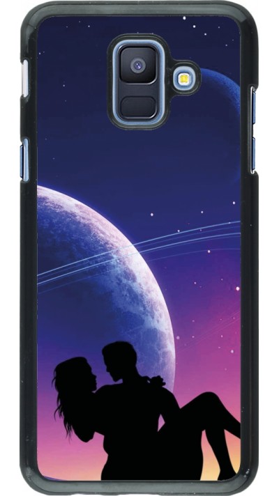 Coque Samsung Galaxy A6 - Valentine 2023 couple love to the moon