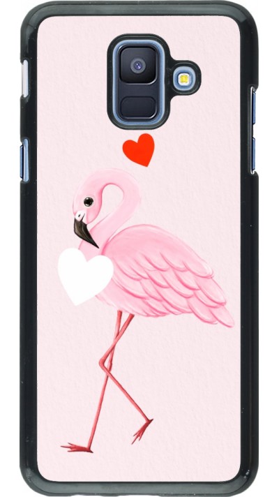 Coque Samsung Galaxy A6 - Valentine 2023 flamingo hearts