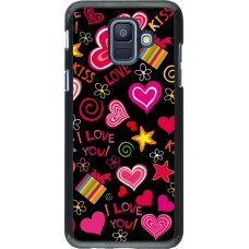 Samsung Galaxy A6 Case Hülle - Valentine 2023 love symbols