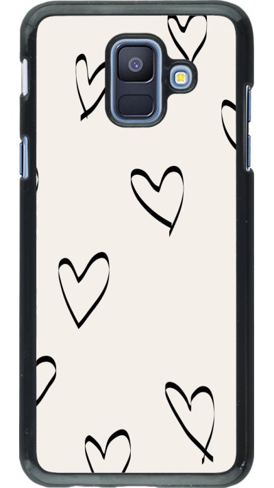 Coque Samsung Galaxy A6 - Valentine 2023 minimalist hearts