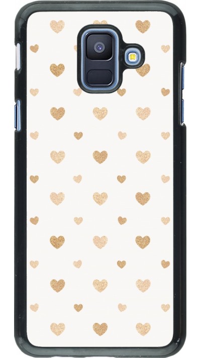Coque Samsung Galaxy A6 - Valentine 2023 multiple gold hearts