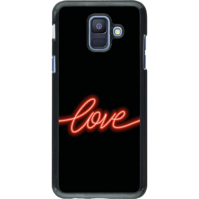 Samsung Galaxy A6 Case Hülle - Valentine 2023 neon love