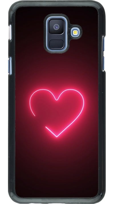 Coque Samsung Galaxy A6 - Valentine 2023 single neon heart