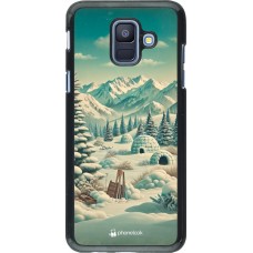 Samsung Galaxy A6 Case Hülle - Vintage Schneebedeckter Berg Iglu