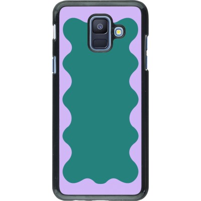 Samsung Galaxy A6 Case Hülle - Wavy Rectangle Green Purple