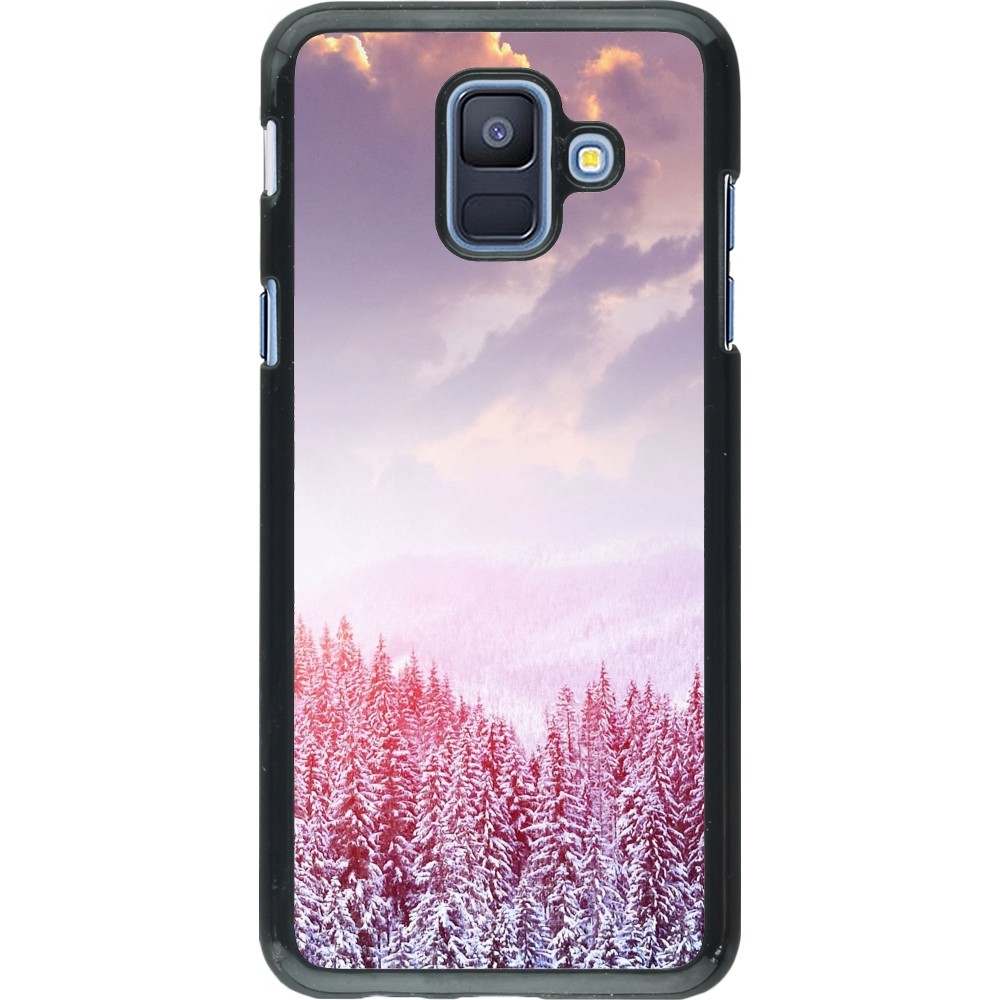 Samsung Galaxy A6 Case Hülle - Winter 22 Pink Forest