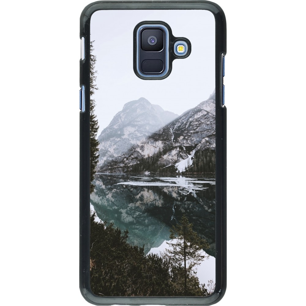 Samsung Galaxy A6 Case Hülle - Winter 22 snowy mountain and lake