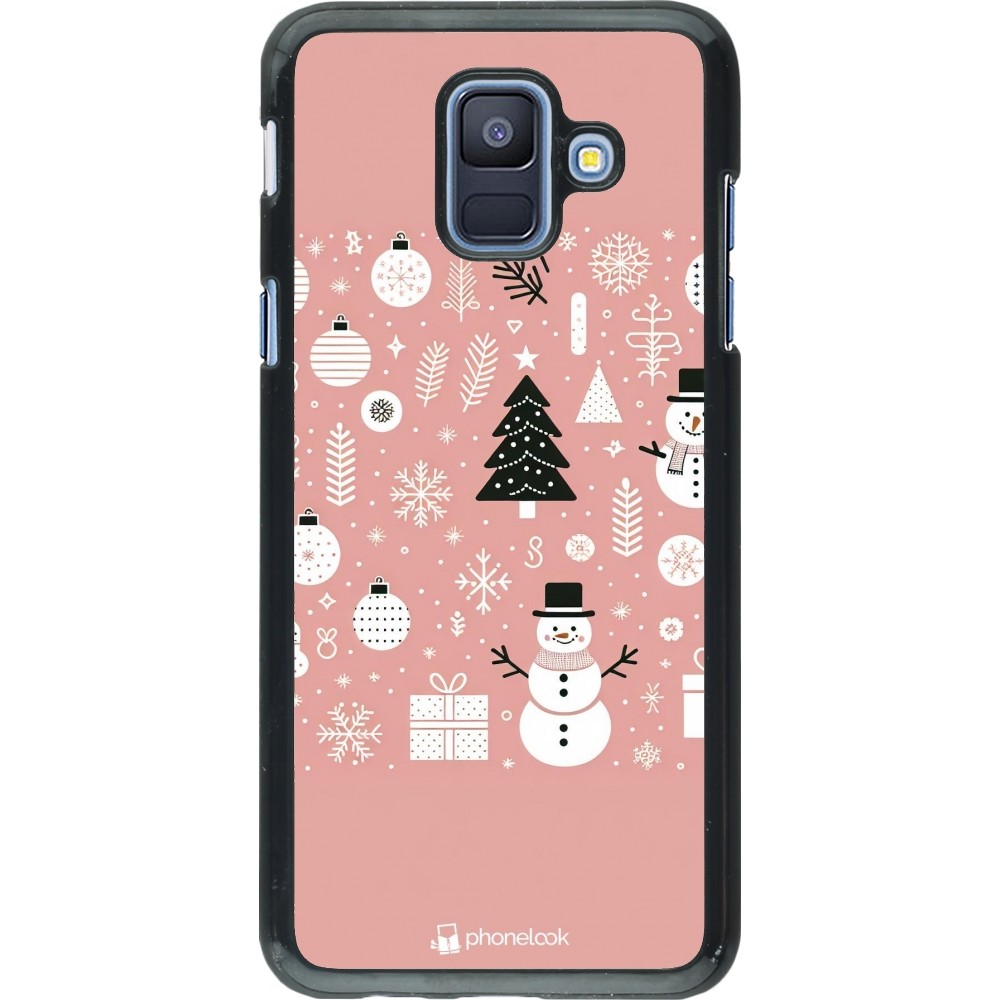 Samsung Galaxy A6 Case Hülle - Weihnachten 2024 Rose Schneemann Weihnachten
