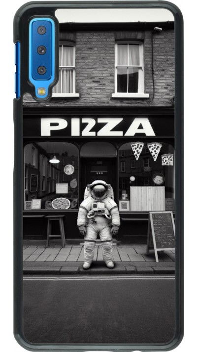 Samsung Galaxy A7 Case Hülle - Astronaut vor einer Pizzeria