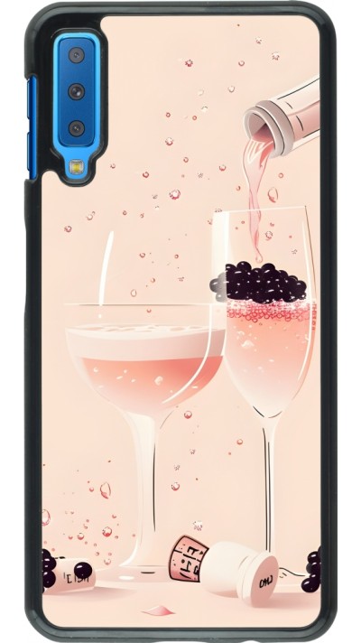 Samsung Galaxy A7 Case Hülle - Champagne Pouring Pink