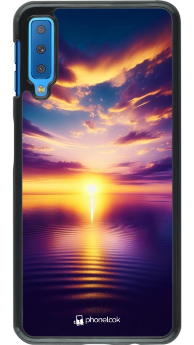 Coque Samsung Galaxy A7 - Coucher soleil jaune violet