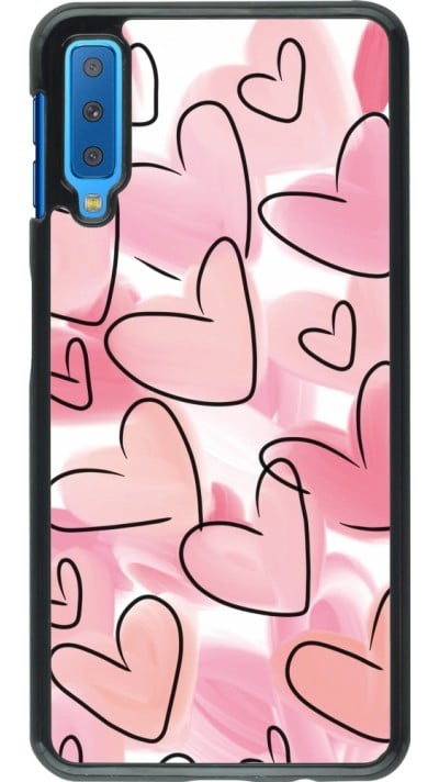 Samsung Galaxy A7 Case Hülle - Easter 2023 pink hearts