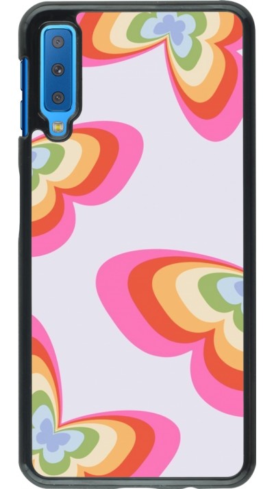 Samsung Galaxy A7 Case Hülle - Easter 2024 rainbow butterflies