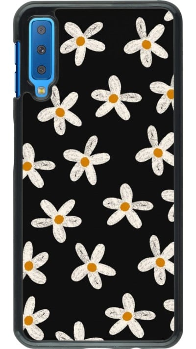 Samsung Galaxy A7 Case Hülle - Easter 2024 white on black flower