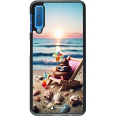 Samsung Galaxy A7 Case Hülle - Kackhaufen Emoji auf Liegestuhl