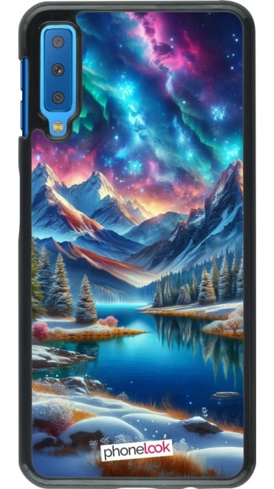 Coque Samsung Galaxy A7 - Fantasy Mountain Lake Sky Stars