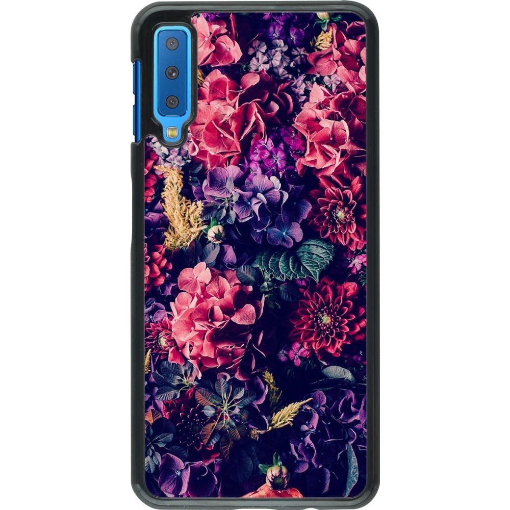 Coque Samsung Galaxy A7 - Flowers Dark