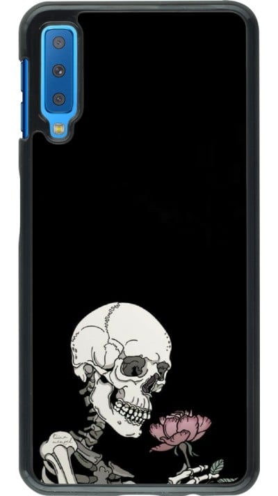 Samsung Galaxy A7 Case Hülle - Halloween 2023 rose and skeleton